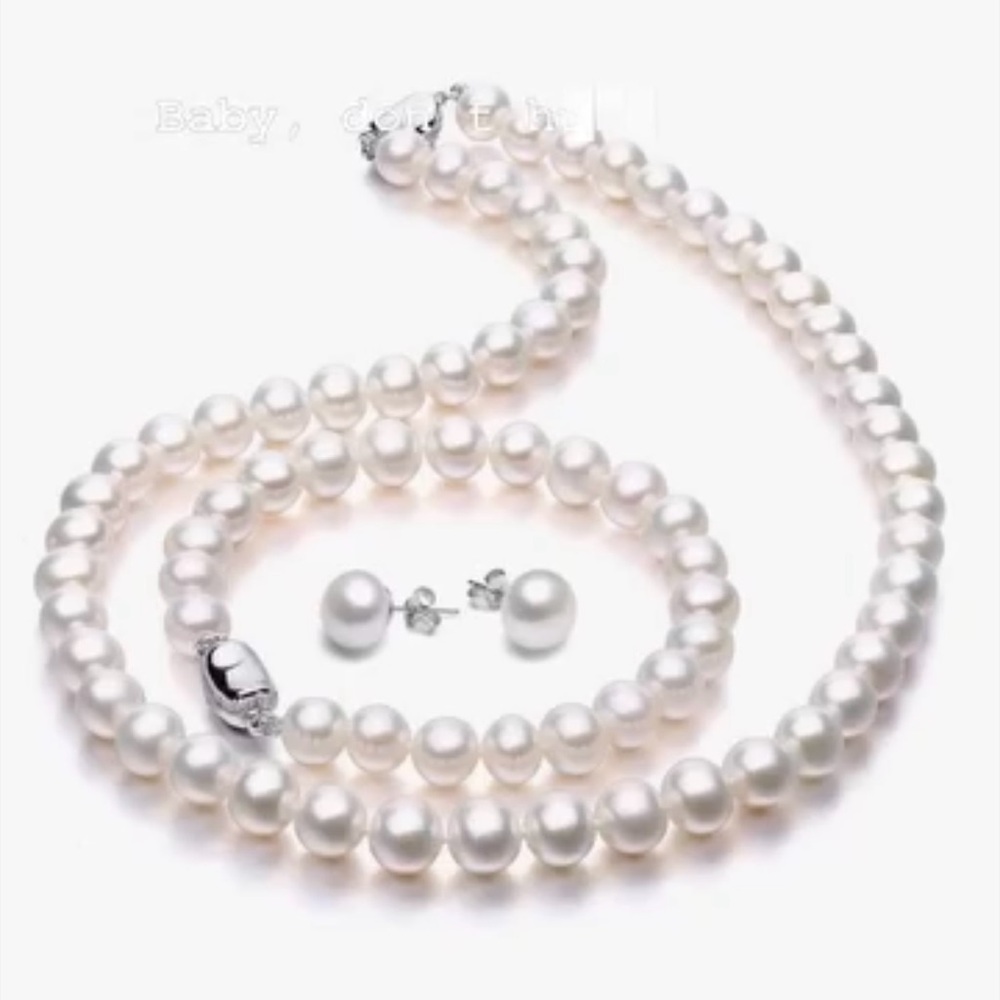 Viki Lynn Elegant Freshwater Necklace Pearl Jewelry Set - Picture 10 of 15